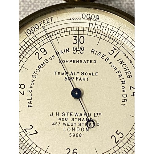 39 - Vintage pocket compensated barometer J H Steward Ltd London.