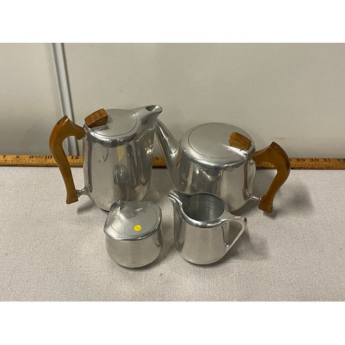 48 - Mid Century 4 piece Picquot ware tea/coffee set.