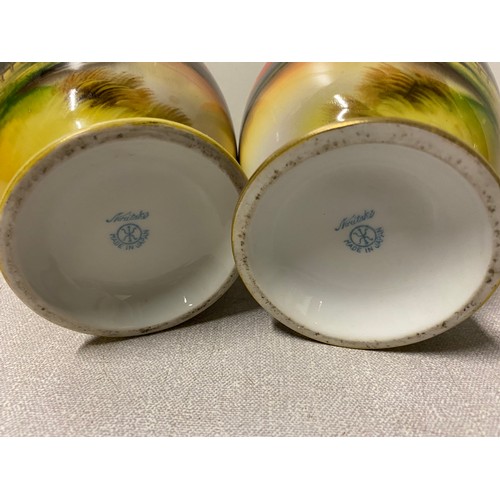 56 - Pair of hand painted Noritake vases.
16cm h