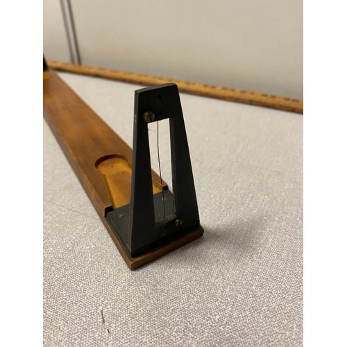 58 - Rare antique 1915 boxwood and brass alidade/vernier sight rule made by Aston and Mander Ltd London t... 