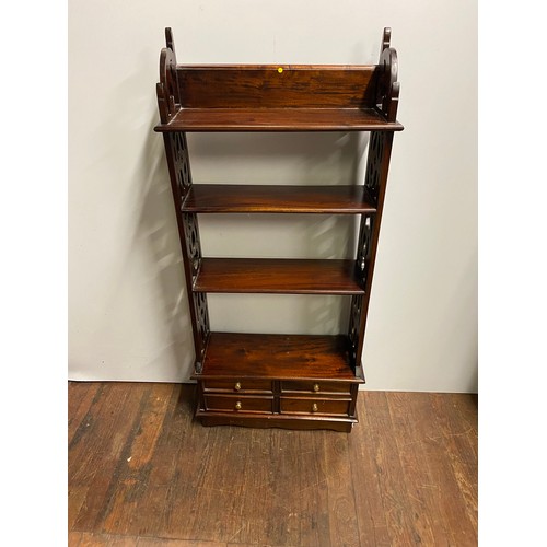 72 - Oriental style hardwood shelving unit.
103cm h x 51cm l