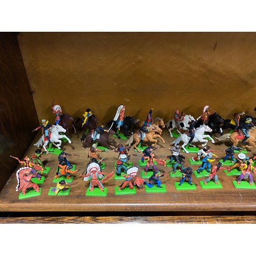 253 - collection of 56 britains ltd cowboys & indians from 1971