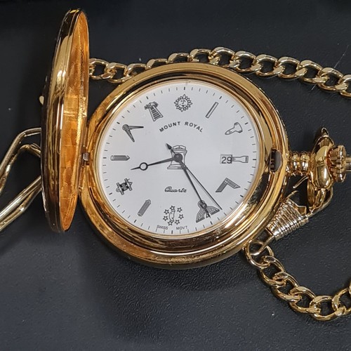 322 - selection of masonic items to include pocket watch & cufflinks etc