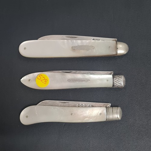 329 - 3 silver hallmarked fruit knives