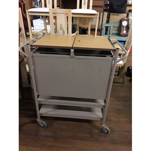 378 - Vintage Bristol Maid medical records trolley and workstation.
97cm x 89cm x 46cm