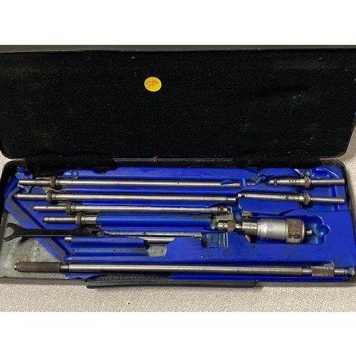 384 - 3 x cased precision measuring tools to include Mitutoyo.