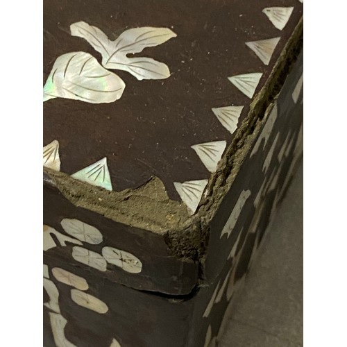 387 - Antique Asian trinket box with mother of pearl inlay.
20cm x 13cm