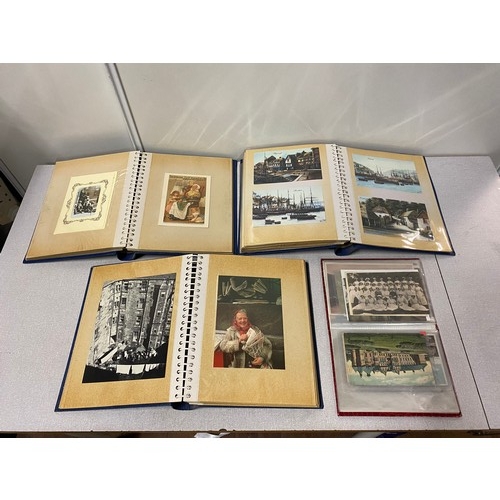 489 - 4 x albums of vintage postcards.