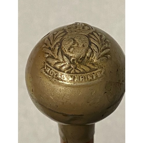 291 - Antique Royal Marines swagger stick. Possibly WW1