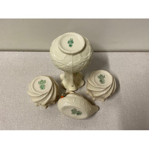 568 - 3 vintage pieces of Belleek Irish pottery.