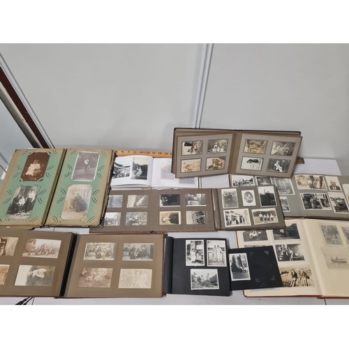 51 - 10 x antique photo albums and photographs.