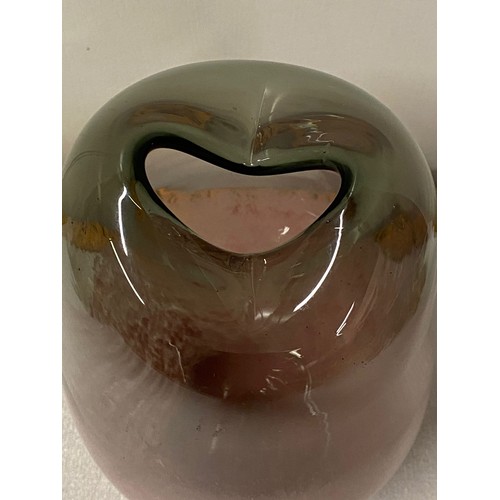 62 - Heavy Murano pink and smoke glass vase.
28cm h