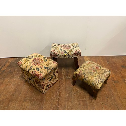 153 - 3 upholstered stools.