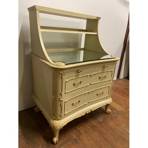 215 - French country style mirrored vanity unit.
92cm h x 65cm l x 47cm d