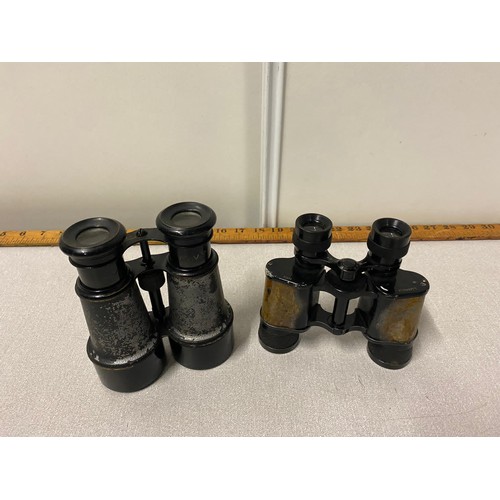 18 - 2 Pairs of antique military binoculars