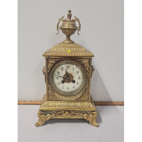 2 - Victorian ornate brass clock. No pendulum.
40cm x 23cm
cracked glass