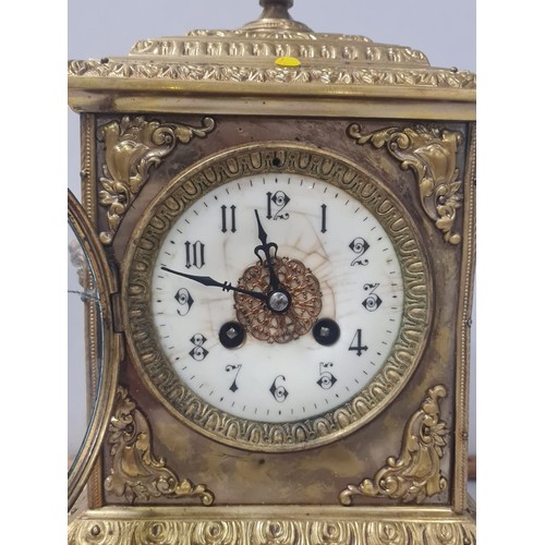 2 - Victorian ornate brass clock. No pendulum.
40cm x 23cm
cracked glass