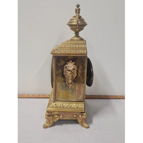 2 - Victorian ornate brass clock. No pendulum.
40cm x 23cm
cracked glass