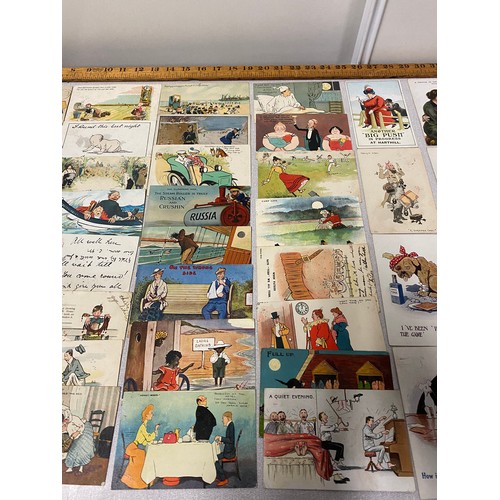 26 - Large collection of vintage comical post cards.