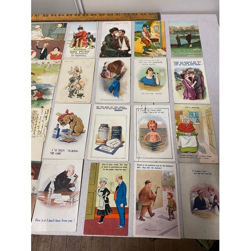 26 - Large collection of vintage comical post cards.