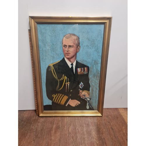 34 - Large painting of Prince Philip at coronation.
72cm x 102cm