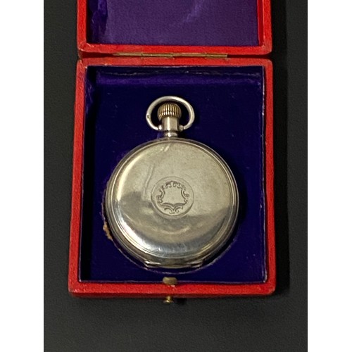 92 - Vintage fully hallmarked silver Waltham Braille full hunter pocket watch.