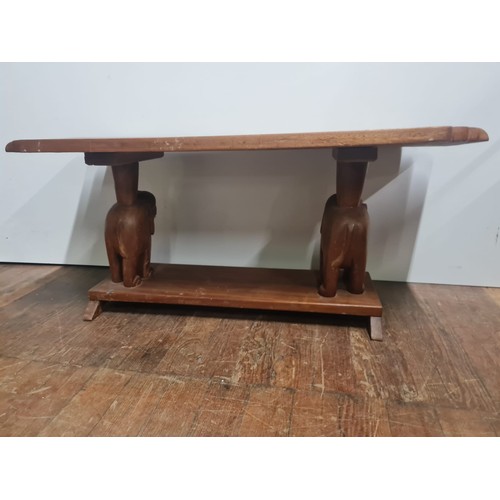 135 - Solid wood African art elephant coffee table.
100cm lx 43cm h x 40cm d