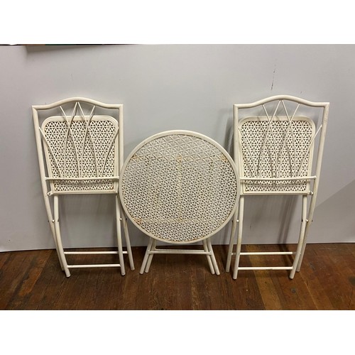 138 - French style metal 3-piece garden bistro set.