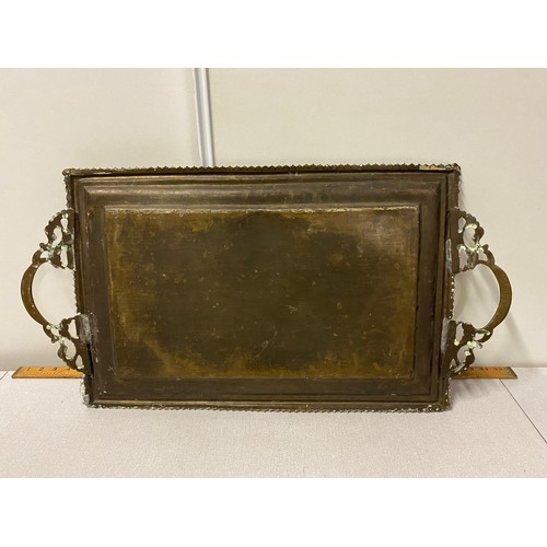 171 - large Antique Indian brass serving tray.