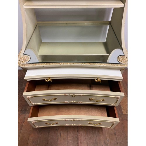 215 - French country style mirrored vanity unit.
92cm h x 65cm l x 47cm d