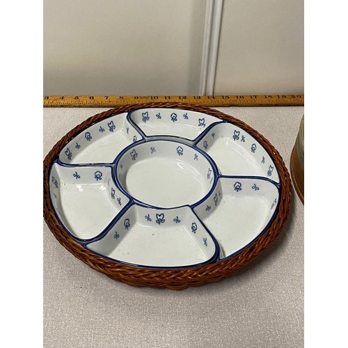 374 - Vintage ceramic appetizer dish.