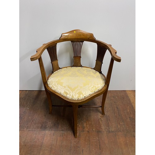 27 - Edwardian inlaid corner chair.