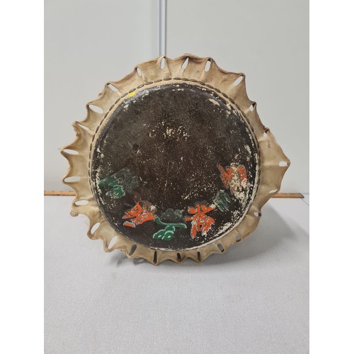 71 - Vintage tribal drum with hand painted floral design.
27cm x 38cm