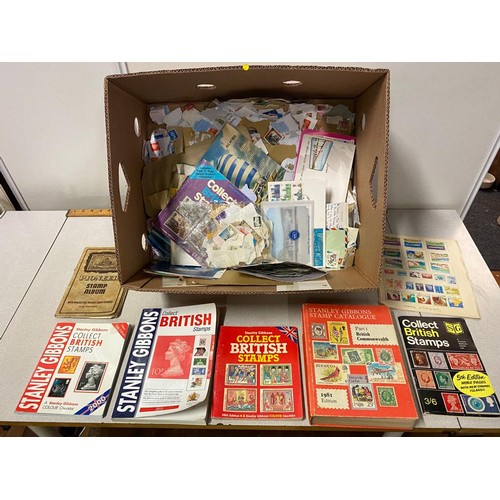 Collection of stamps and stamp books.