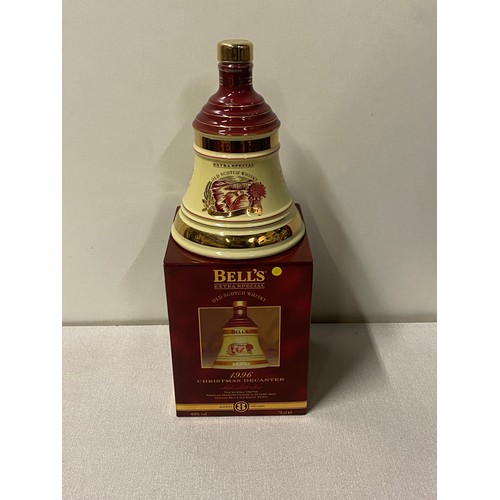 3 - Boxed Bells 1996 Christmas whisky decanter. Full