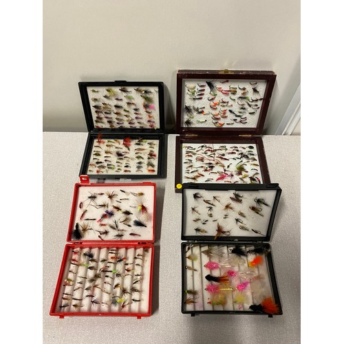 7 - 4 x boxes of fishing flies.