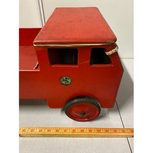 30 - Large vintage kid's wooden hand built Isle Of Man utility farmers truck circa 1930's
80cm l x 30cm h
