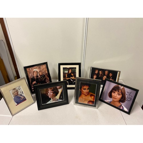 47 - 7 x signed and framed Dr. Who photographs to include Jenna Coleman and Nicola Bryant etc.
