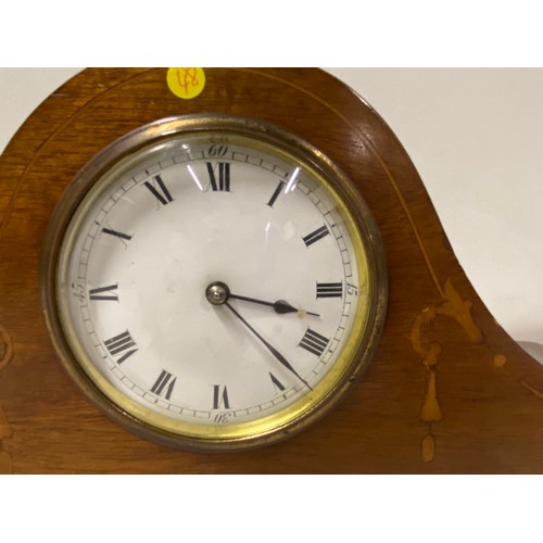 50 - 2 vintage inlaid mantle clocks. Working