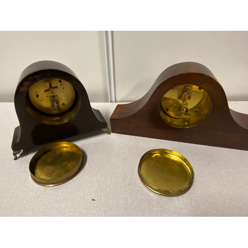 50 - 2 vintage inlaid mantle clocks. Working