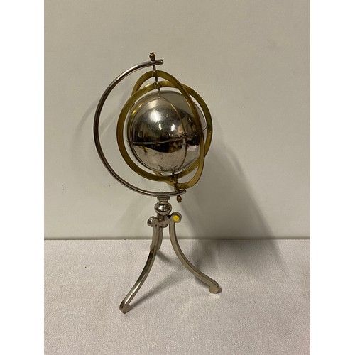 65 - Vintage brass and chrome Armillary sphere.
43cm h