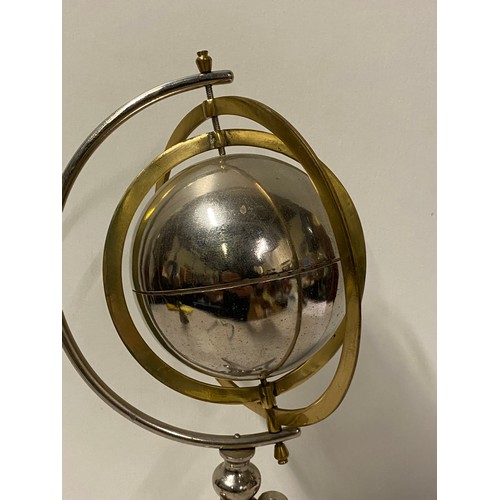 65 - Vintage brass and chrome Armillary sphere.
43cm h