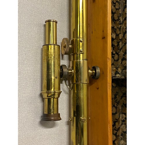 83 - Antique brass telescope by J.Hicks of Hatton Garden London in fitted wooden case.