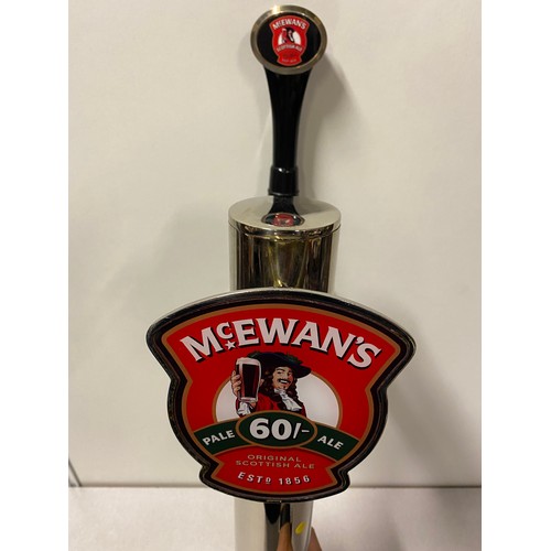 91 - Vintage McEwan's beer tap along with football ice bucket.