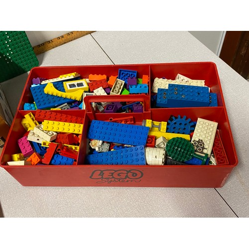 97 - Qty of vintage Lego and Lego storage boxes.