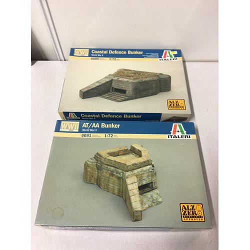110 - 2 boxed Italeri models - Costal Defence Bunker and AT/AA Bunker.