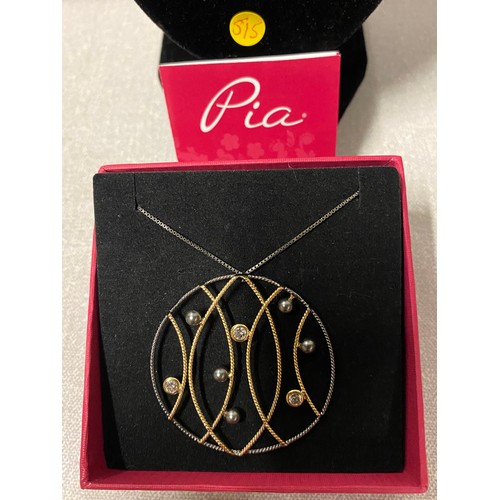 177 - Boxed silver Pia chain and pendant.