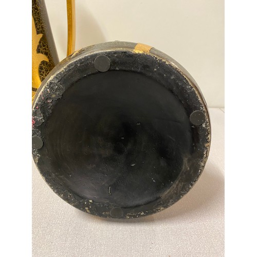 235 - Pair of large ceramic 2 handled vases - Gold on Black.
42cm h