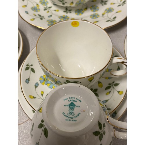 381 - Vintage Crown Staffordshire tea set.