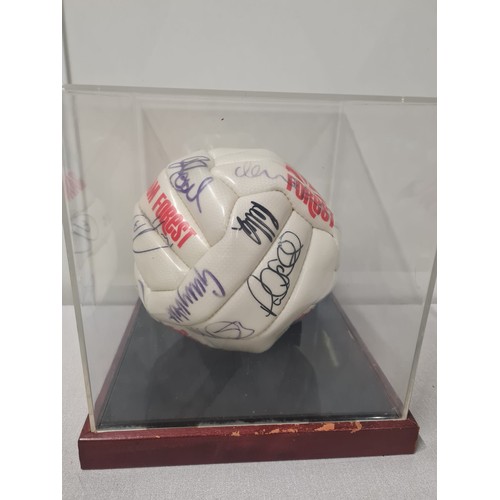 315 - Signed Nottingham Forest football in display box.